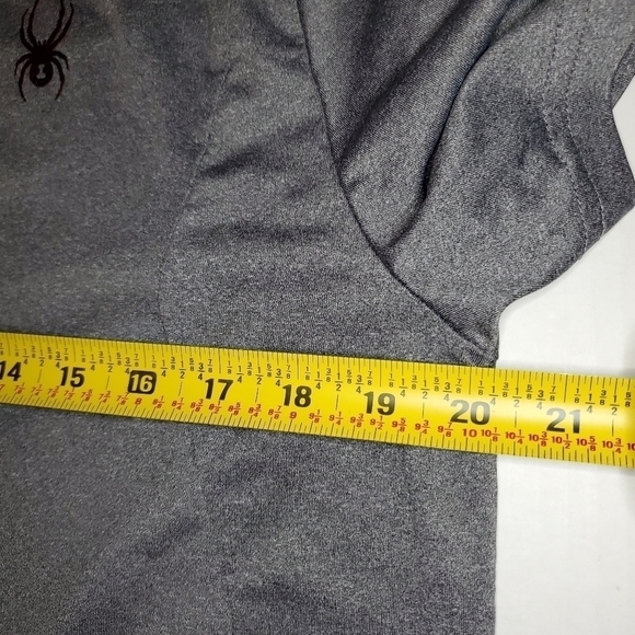 Spyder Active ProWeb T Shirt Mens Size Medium Gray Black Short Sleeve Athletic - Picture 8 of 8